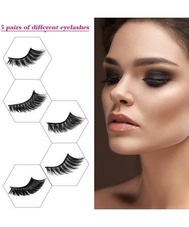 False Eyelashes 3D Faux Mink Fake Eyelashes Handmade by FADVAN Dramatic Thick Crossed Cluster False Eyelashes (5 Pairs) - Buy Online on GoSupps.com