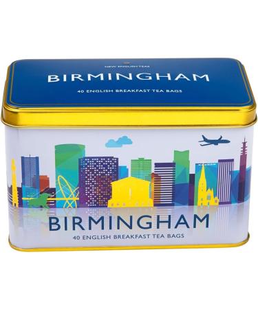 New English Teas Birmingham City Skyline Tea Tin - 40 Breakfast Teabags - 1 Pack - Buy Online on GoSupps.com