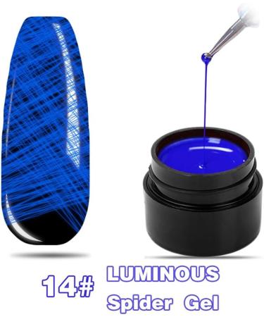JAWSEU Luminous Spider Nail Gel UV Gel Nail Polish Luminous Painting Elastic Drawing Spider LED Gel Polish for Line Nail Art DIY Drawing Glue 8ML blue - Buy Online on GoSupps.com