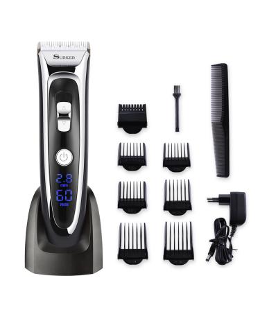 Surker Model RFC-688BA Electric Foil Hair Trimmer for Men with Clean & Charge Station Electric Men's Women s Hair Clippers Cutter Clippers Shavers Cordless Shaving System