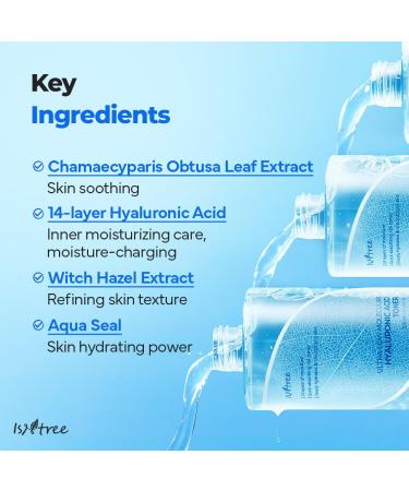 ISNTREE Ultra-Low Molecular Hyaluronic Acid Toner 300ml, 10.14 fl.oz | Korean Skincare | Quick Absorbing | Deep Hydration & Skin Smoothing | Vegan & Fragrance-Free - Buy Online on GoSupps.com