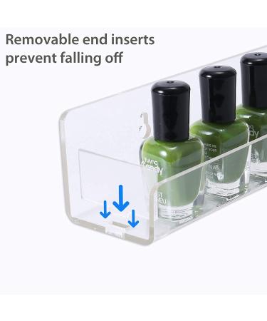 Umirokin Acrylic Nail Polish Rack - Wall Mounted Shelf for 96 Bottles, Clear Holder Display & Essential Oils Organizer - 15 Inch, 6 Packs - Buy Online on GoSupps.com