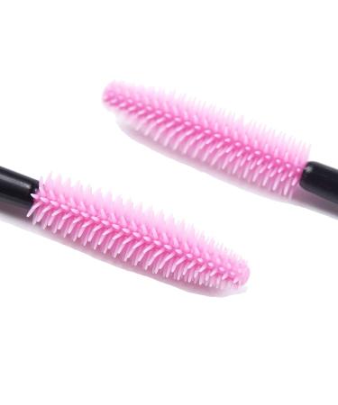 BIHRTC Pack of 100 One-Off Disposable Silicone Eyelash Mascara Brushes Wands Set - Deep Pink - Buy Online on GoSupps.com