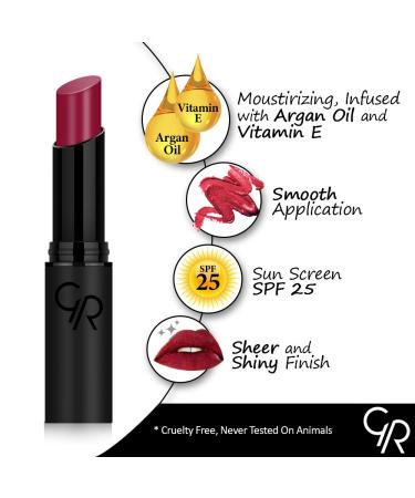Sheer Shine Stylo Argan Oil Lipstick with SPF 25 - #32 Plum by Golden Rose | Shop Internationally - Buy Online on GoSupps.com