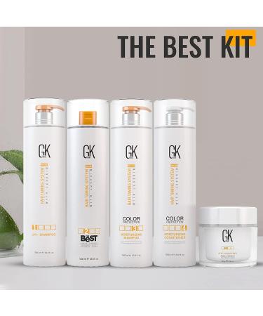 GK Hair Global Keratin Professional Hair Kit (1000ml) - Best Smoothing Keratin Treatment for Silky Smooth Natural Hair - New Formula - Buy Online on GoSupps.com