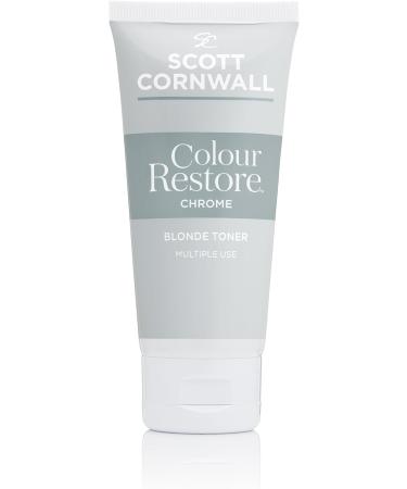 Scott Cornwall Colour Restore Chrome Toner - Pure Silver Metallic Blonde Tones - PPD & Peroxide Free - Vegan Friendly - Deep Conditioner for Bleached & Grey Hair - 100 ml - Buy Online on GoSupps.com