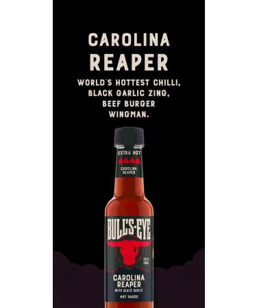 Bull's-Eye Carolina Reaper Extra Hot Sauce 135g - Intensely Spicy Carolina Reaper - 150ml (Pack of 1) - Buy Online on GoSupps.com