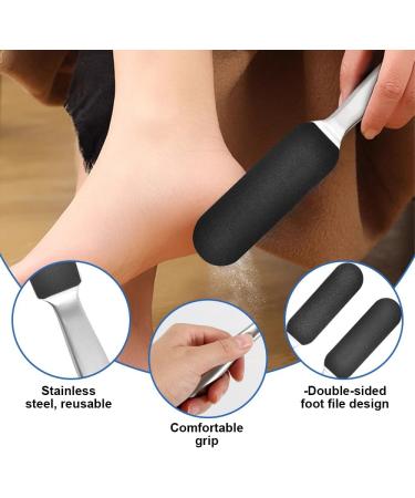 Foot File for Hardened or Dry Skin Stainless Steel Foot File with Replacement Sandpaper Coarse and Fine Stainless Steel Callus Rasp Callus File Foot Care Professional Callus File for Callus - Buy Online on GoSupps.com