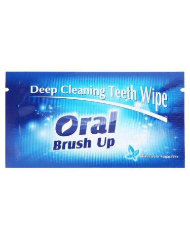 50pcs Disposable Wipe Oral Brush Up Finger For Deep Cleaning Wipes Tooth Oral Care (Blue)