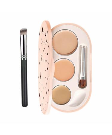 Doll 10 Cosmetics Tri Color Concealer To Cover Black Eye Circles Freckles Facial Brighten Skin Color And Multi Color Concealer Plate Subtle Beauty Makeup Stack(C One Size)