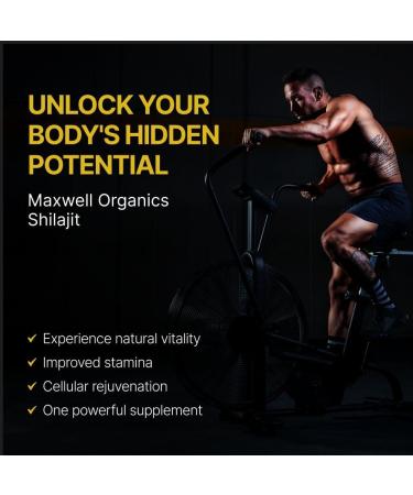 Maxwell Organics Shilajit Capsules - Gold Standard Pure Shilajit for Energy Brain Health Anti-Aging Libido & Stress Relief - 80+ Minerals - for Men & Women (90 Capsules) - Buy Online on GoSupps.com