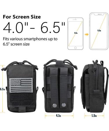 WYNEX Tactical EDC Pouch - Black | Molle Utility Gadget Organizer & Phone Holder Waist Pack - Buy Online on GoSupps.com