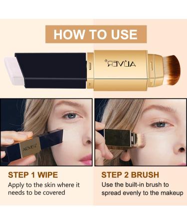 2 in 1 Colour Changing Concealer Stick + Brushes | Long Lasting Full Coverage Makeup (Ivory White) - Buy Online on GoSupps.com