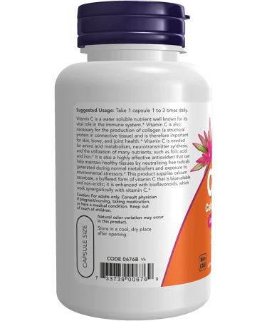 Now Foods C-500 Calcium Ascorbate-C - 100 Capsules | Immune Support & Antioxidant - Buy Online on GoSupps.com