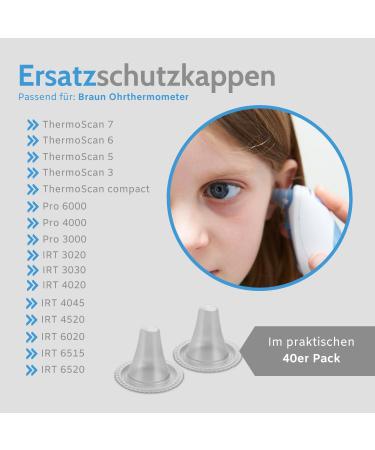 Exeta BPA-Free Protective Caps for Thermoscan - 40 Thin Membrane Covers for Adults & Children - Drumproof Fever Thermometer Attachments - Buy Online on GoSupps.com