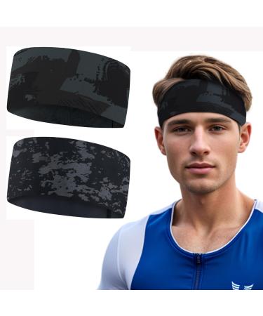 Sporte headband for men and women - thin wide welding tape elastic hair band headband for fitness jogging running bike hiking tennis and yoga fits under helmet color 1 + color 2 (piece) - Buy Online on GoSupps.com