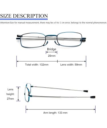 Cokobin Foldable Reading Glasses - Stainless Steel Anti-Blue Light +3.0 Magnification Unisex Reading Aid with Hard Shell Case - Perfect for Men & Women - Buy Online on GoSupps.com