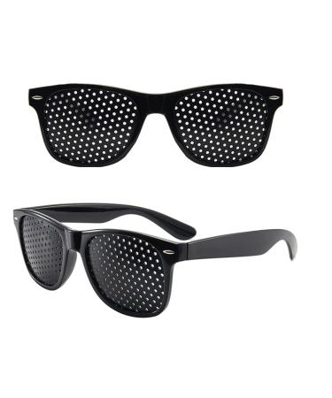 MISFUN 2 pieces black grid glasses raster glasses Pinhole Glasses Pinhole glasses lattice glasses with foldable grid glasses scent glasses perforated glasses for eye training for relaxation - Buy Online on GoSupps.com