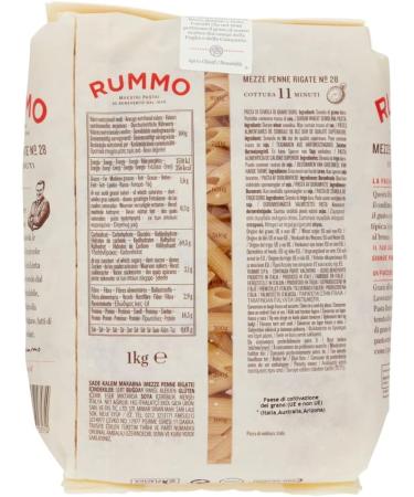  Italian Gourmet E.R. Rummo Mezze Penne Rigate N. 28 Durum Wheat Semolina Pasta 1 kg + Box Italian Gourmet Tomato Pulp 400 g - Buy Online on GoSupps.com
