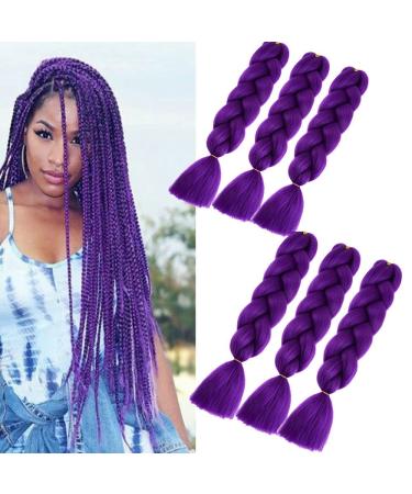 Kunsthaar hair to braid Purple 24 inch Kanecalon Kunsthaar Hair 6 pieces ombre jumbo braid for crochet twist lichen hair box braid braids hair for braiding (dark violet) - Buy Online on GoSupps.com