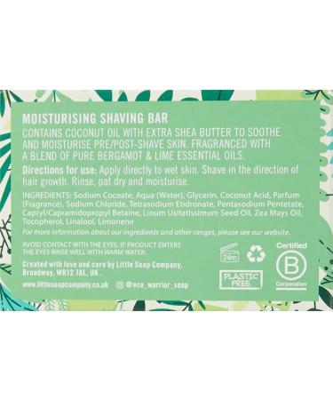 Eco Warrior Shaving Soap - Vegan, Cruelty-Free, Moisturizing 100g Bar - Bergamot & Lime Fragrance - Buy Online on GoSupps.com
