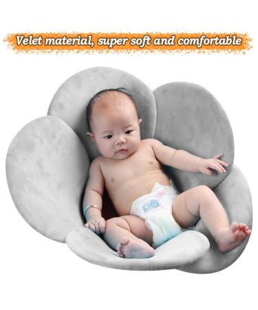 Vocheer Flower Baby Bath Support Pad - Grey | Infant Bathtub Mat for Newborn Comfort - Buy Online on GoSupps.com