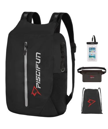 Piscifun LT Dry Bag Waterproof Floating Dry Backpack Lightweight Waterproof Dry Bag With Waist Pouch And Phone Case For Kayaking Camping Beach Boating & Swimming For Men & Women 10L 20L 30L 40L Black 20L - Buy Online on GoSupps.com
