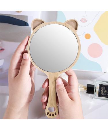 Dzrige Cat Handheld Mirror - Cute Cat Ear Makeup Mirror with Powder Puff - Buy Online on GoSupps.com