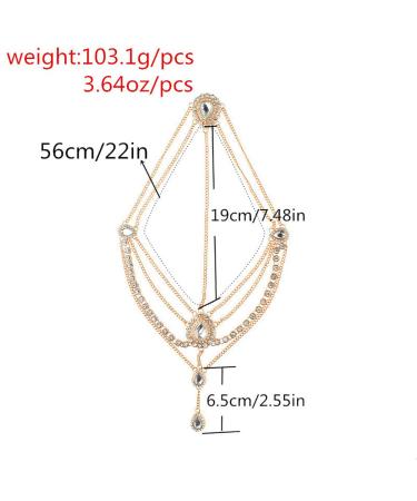 Bohemian Rhinestone Teardrop Head Chain for Women - Silver Wedding Headpiece - Buy Online on GoSupps.com