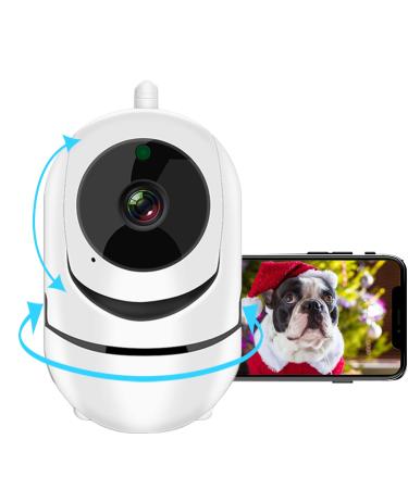 Smart Security Camera 360 for Home Pet Dog Cat Video Surveillance Night Vision Two Way Audio (Black-M1 1080P) (White-M1)