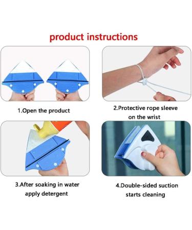Home Double Side Magnetic Window Cleaner Strong Both Side Glass Surface Cleaning Brush Wiper Tools with Ergonomic Handle Des - Buy Online on GoSupps.com