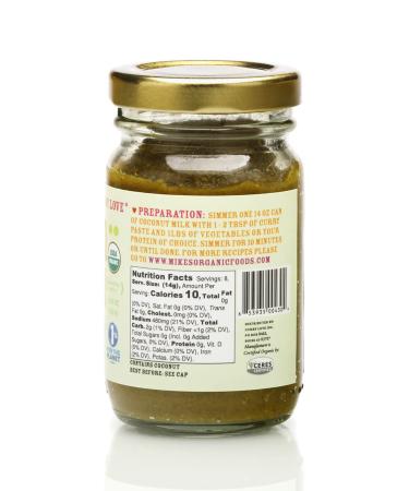 Organic Vegan Green Thai Curry Paste 4.23 oz - Dairy Free, Sugar Free, Keto Friendly - Made in Thailand - Buy Online on GoSupps.com