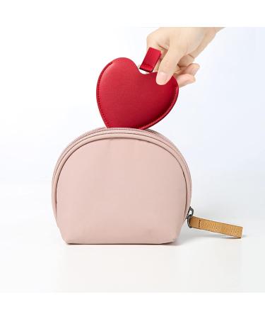 Boofire Little Heart Handheld Mirror - Compact PU Leather Travel Mirror for Women & Girls | Stainless Steel Anti-Fall Design - Perfect Gift for Home Camping & Travel (Red Heart) - Buy Online on GoSupps.com