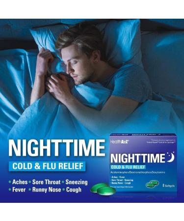 HealthA2Z Nighttime | Cold & Flu Medicine | Powerful Multi-Symptom Nighttime Relief | 24 Packs of 8 Softgels | (192 Softgels Total) - Buy Online on GoSupps.com