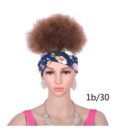 High Afro Puff Ponytail Drawstring Hairpiece | Short Synthetic Kinky Curly Clip-In Extensions | 8-Inch Updo in Color 1B 30 - Buy Online on GoSupps.com