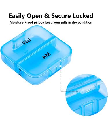 Daviky 7-Day AM PM Pill Box Organizer - Large Portable Travel Case for Vitamins & Supplements (Grey/Black) - Buy Online on GoSupps.com