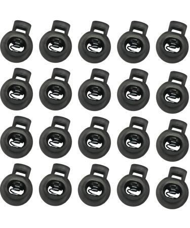 TIHOOD 100PCS Plastic Toggle Single Hole Spring Loaded Elastic Drawstring Rope Cord Locks Clip Ends Round Ball Shape Luggage Lanyard Stopper Sliding Fastener Buttons  Black - Buy Online on GoSupps.com