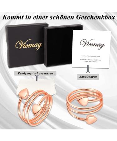 Vicmag Copper Magnetic Rings for Arthritis Pain Relief - Adjustable Pure Copper Therapy Rings for Men & Women - Rose Gold Gift Box Included - Buy Online on GoSupps.com