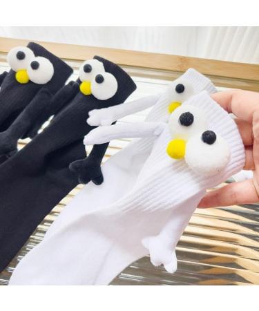 Magnetic 3D Doll Couple Socks | Simple Cartoon Design | Breathable Black | Size - Buy Online on GoSupps.com