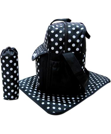 3pcs Black & White Polka Dot Baby Diaper Nappy Changing Bag Set - Stylish and Practical - Buy Online on GoSupps.com