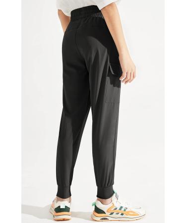 Libin Boy's Youth Cargo Joggers Pants - Quick Dry Lightweight Tapered Pants for Outdoor Sports - Black, 6-7 Years - Buy Online on GoSupps.com