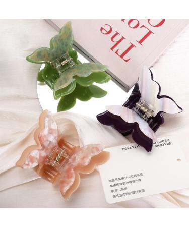 Vctitil Double Layer Butterfly Acetate Hair Claws Hair Clips Ponytail Holders Shark Clip Barrettes Hair Accessories for Women Girl Thin Thick Hair(orange) - Buy Online on GoSupps.com