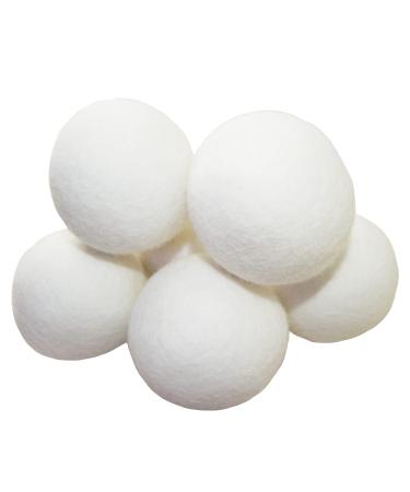 Wool Dryer Balls XL Size Reusable Natural Fabric Softener for Laundry 100% Organic Wool Baby Safe Replaces Dryer Sheets Reduces Clothing Wrinkles Anti Static Cling. (Pack of 6)