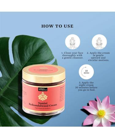 Yamini Red Sandalwood Face Night Cream - Vitamin E & Essential Oils for Flawless Youthful Skin - 75g | International Shipping - Buy Online on GoSupps.com