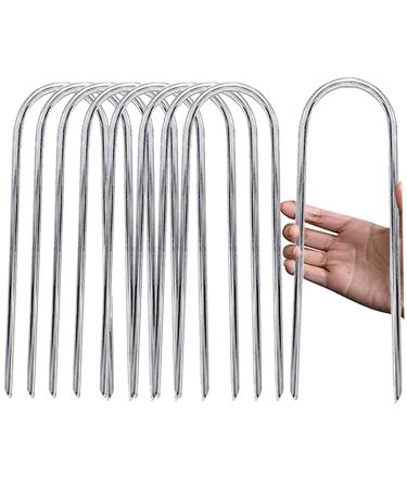 Trampoline Stakes U Shaped Anchors Heavy Duty Metal - Long Trampolines Ground Wind Stakes for Soccer Goals, Camping Tents, Garden Decoration (8pcs) silver-8pcs - Buy Online on GoSupps.com