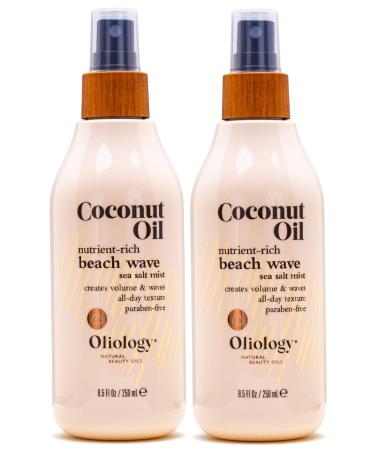 Oliology Coconut Oil Beach Wave Sea Salt Mist Spray - Light Mist Gives Hair Soft Beachy Waves Without Stiffness | Creates Volume | Long Lasting | Made in USA Cruelty Free & Paraben Free (8oz/2 Pack) 8 Ounce (Pack of 2)