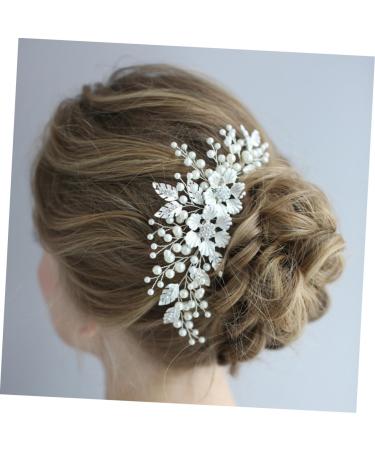 Beavorty bridal headpiece pearl headpiece Comb for Bridal Rhinestone Comb flower Hair Comb Rhinestone Hair Comb Wedding Hair Comb Wedding dress bride flower head - Buy Online on GoSupps.com
