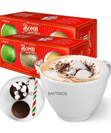 6x Hot chocolate bombs with marshmallow and 6x Peppermint Christmas Candy Canes- Kids Hot Chocolate Gift Set - Hot chocolate station - Xmas Eve Box Fillers for Kids Teens Toddlers Adult Stocking Gifts Chocolate 12 Piece Set - Buy Online on GoSupps.com