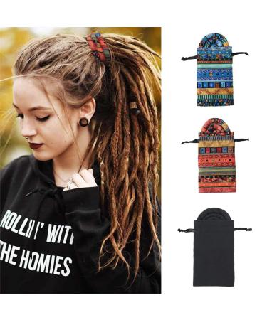 Spiral Lock Hair Tie Dreadlock Accessory | Bendable Hair Ties for Women and Men | 25 Inch Colorful Curly Hair Holder | Storage Bags Included (Blue) - Buy Online on GoSupps.com