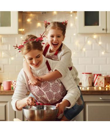 IYOU Christmas Headband with Hair Clips Red Reindeer Antlers Hair Band Red Berry Pine Cone Xmas Headwear Hair Accessories for Adult Kids - Buy Online on GoSupps.com